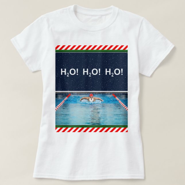 Swimming Swimmer Christmas T-Shirt (Design Front)