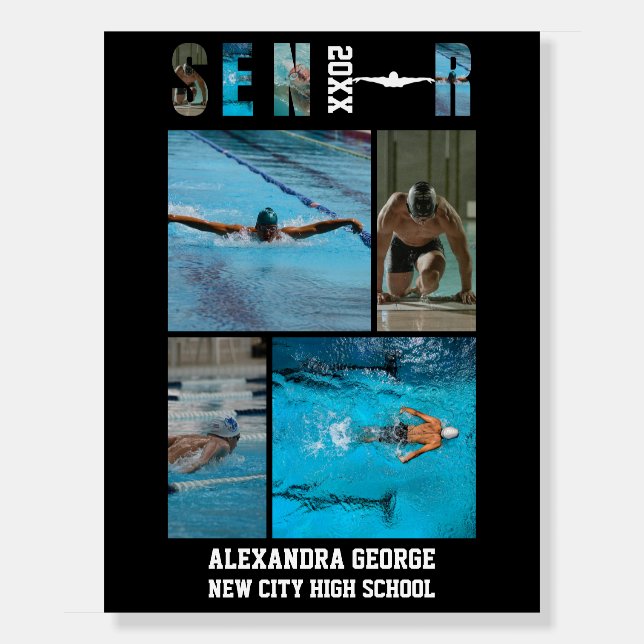 Swimming Swimmer Graduation Senior Night  Poster (Front)