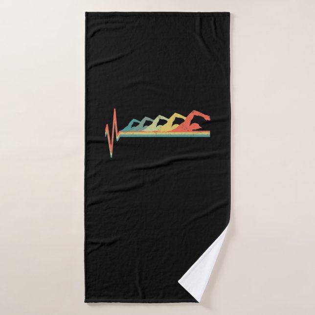 Swimming Swimmer Heartbeat  Gift Premium Bath Towel (Bath Towel)
