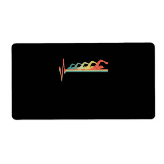 Swimming Swimmer Heartbeat Gift Premium Label