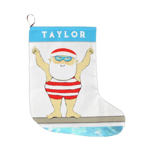 Swimming Swimmer Holiday Gift Large Christmas Stocking