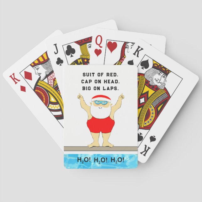 Swimming Swimmer Holiday Gift Poker Cards (Back)