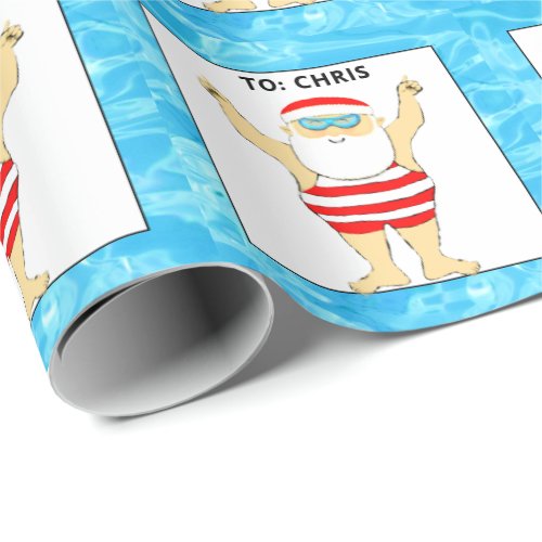 Swimming Swimmer Holiday Gift Wrapping Paper
