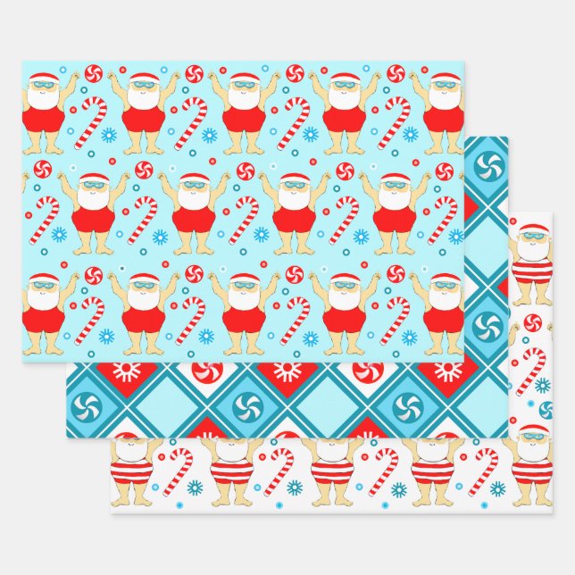 Swimming Swimmer Holiday Gift Wrapping Paper Sheets (Set)