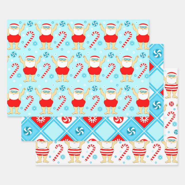 Swimming Swimmer Holiday Gift Wrapping Paper Sheets (Set)