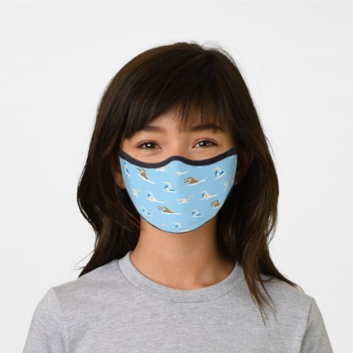 Swimming Swimmers Pattern Premium Face Mask