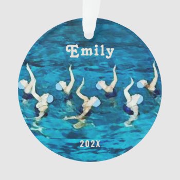 Swimming Synchronized Collectible 2024 Ornament by christmastee at Zazzle
