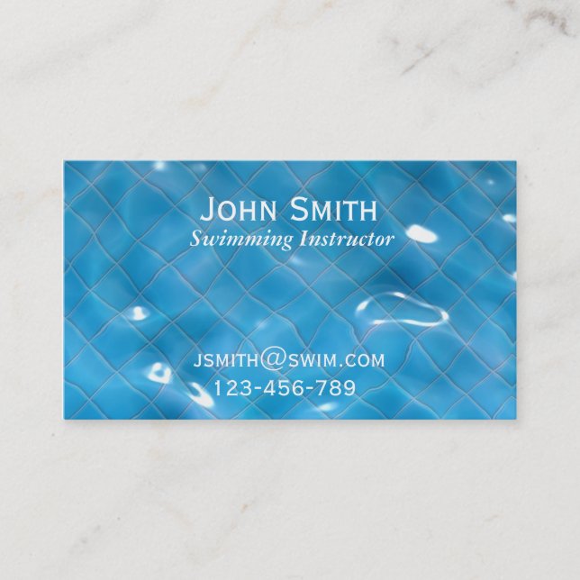 Swimming Teacher Swimming Instructor Swim Coach Business Card (Front)
