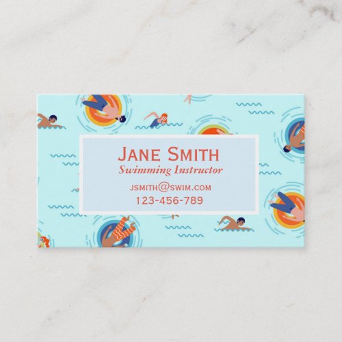 Swimming Teacher Swimming Instructor Swim Coach Business Card