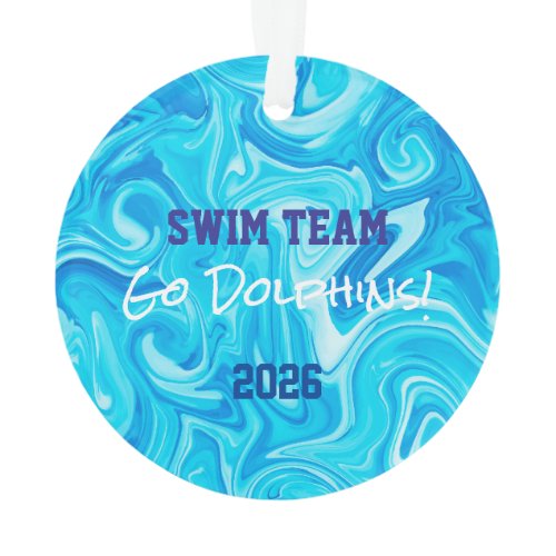 Swimming Team NAME Blue Water Sports YEAR Ornament