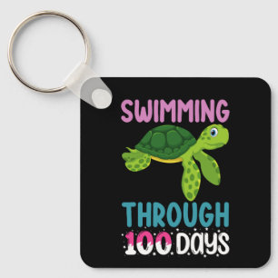 Swimming Through 100 Days Of School Turtle Keychain
