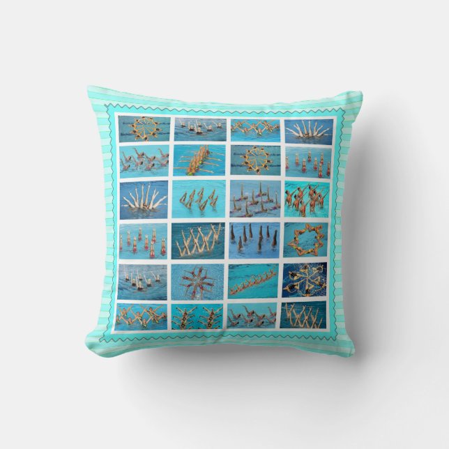 Swimming Throw Pillow (Front)