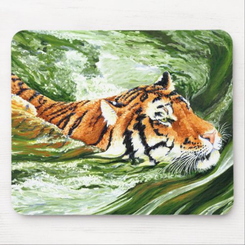 Swimming Tiger Mouse Pad