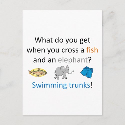 Swimming Trunks Joke Postcard