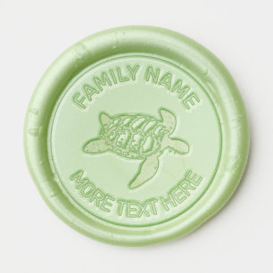 Swimming Turtle and Editable Text Wax Seal Sticker