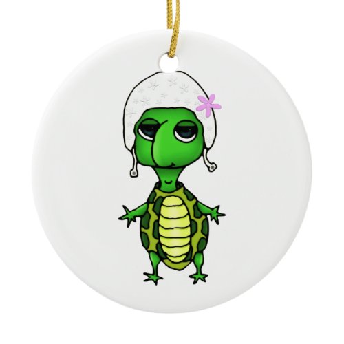 Swimming Turtle Ceramic Ornament