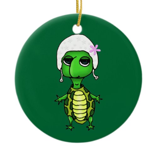 Swimming Turtle Ceramic Ornament