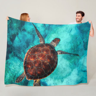 Swimming Turtle Fleece Blanket