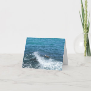 swimming turtle notecard (blank inside)