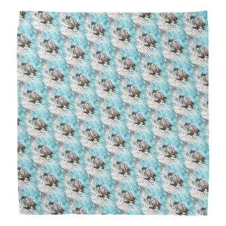 Swimming Turtle Pattern Bandana