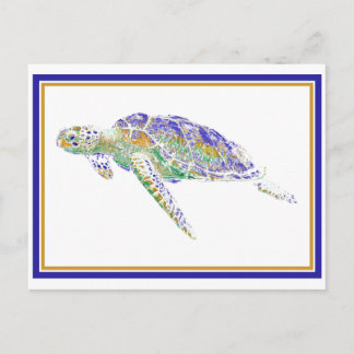 Swimming Turtle Postcard