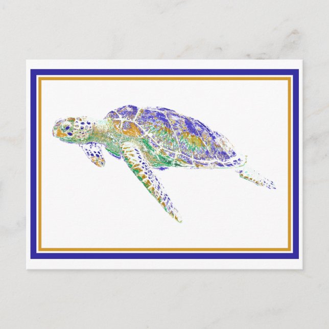 Swimming Turtle Postcard (Front)