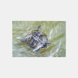 Swimming Turtle Says Hello Rug