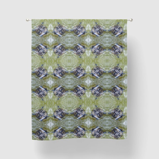 Swimming Turtle with It's Head Popped Up Blackout Curtains (Front)