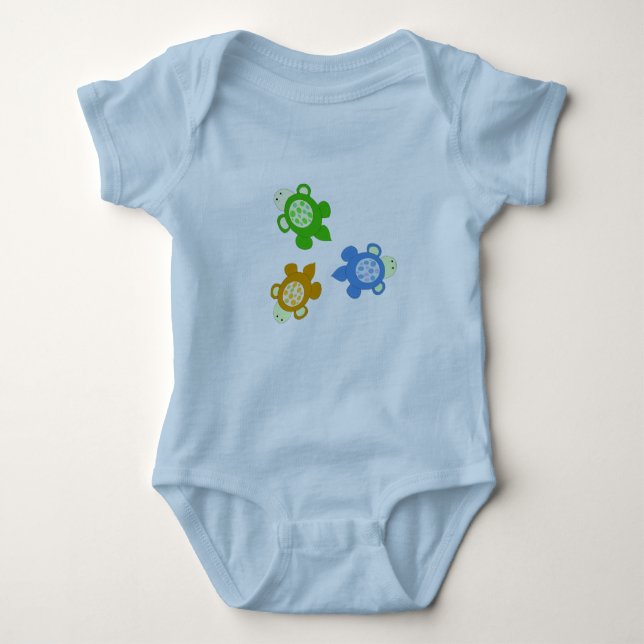 Swimming Turtles Baby Bodysuit (Front)