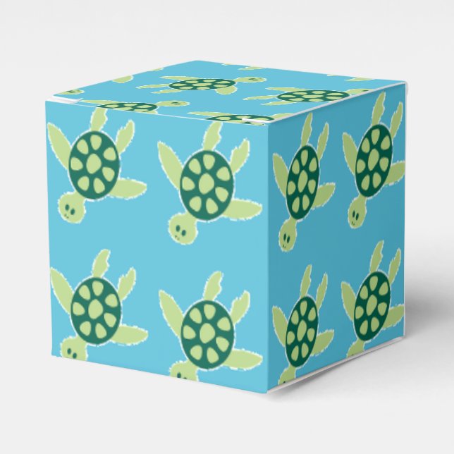 Swimming Turtles Favor Boxes (Front Side)