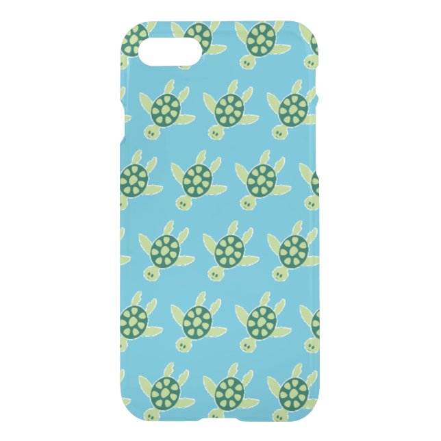 Swimming Turtles Pattern Blue Uncommon iPhone Case (Back)