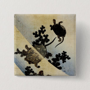 Swimming Turtles Pinback Button