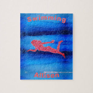 Swimming Under Water Girls Jigsaw Puzzle