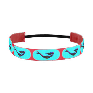 swimming underwater mermaids red/blue athletic headband
