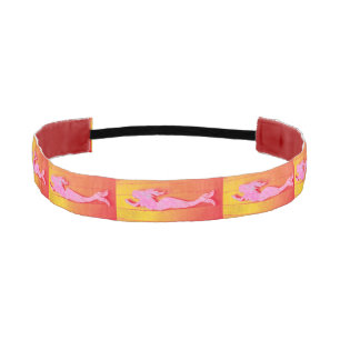swimming underwater pink mermaids yellow/orange athletic headband
