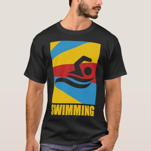 Swimming Vintage Swimmer Diving Retro Gift  T_Shirt