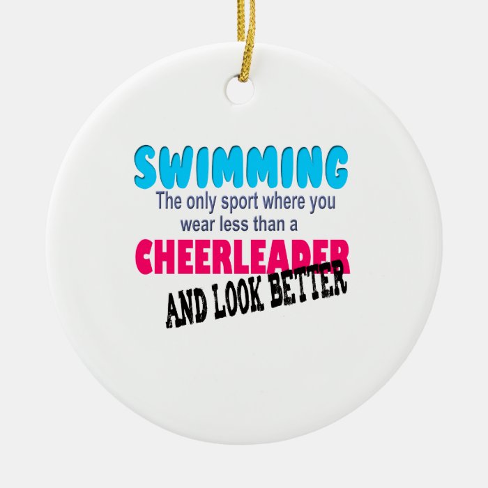 Swimming vs Cheerleading Christmas Tree Ornaments