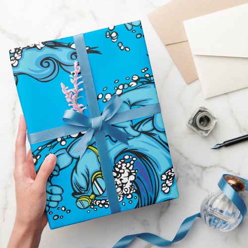 Swimming Wave Wrapping Paper