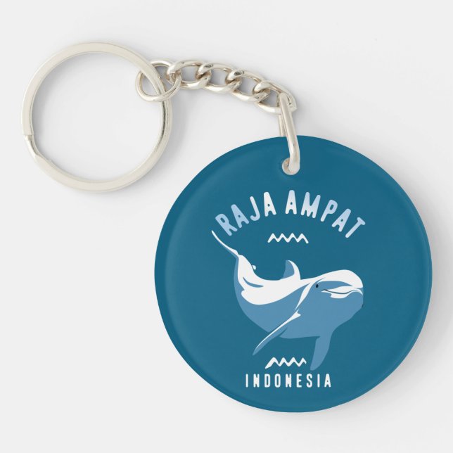 Swimming with Dolphins at Raja Ampat Keychain (Front)