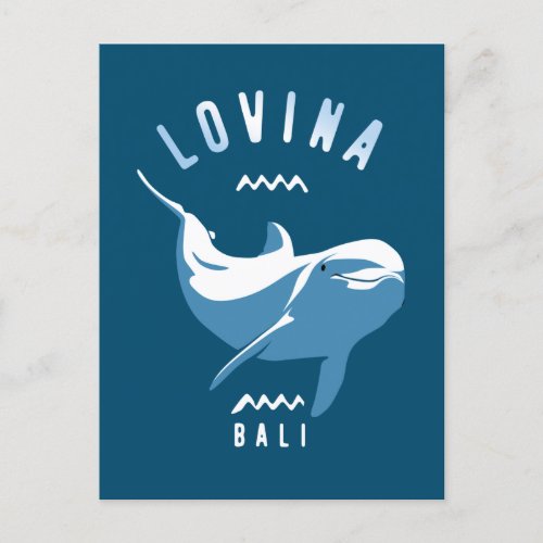 Swimming with Dolphins Lovina Bali Postcard