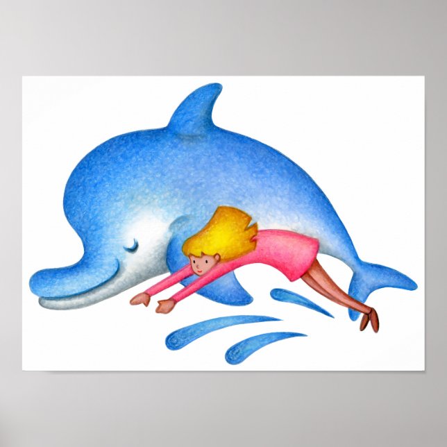 Swimming with dolphins. poster (Front)