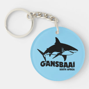 Swimming With Great White Sharks - Gansbaai Diving Keychain