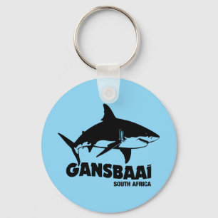 Swimming With Great White Sharks - Gansbaai Diving Keychain