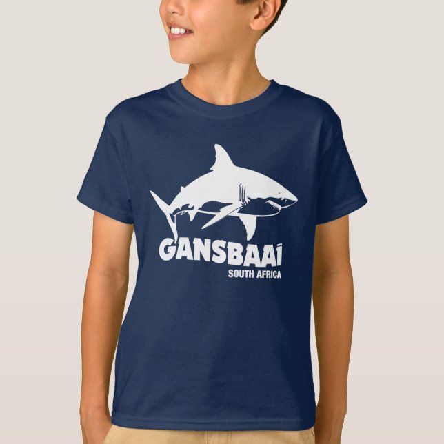 Swimming With Great White Sharks - Gansbaai Diving T-Shirt (Front)