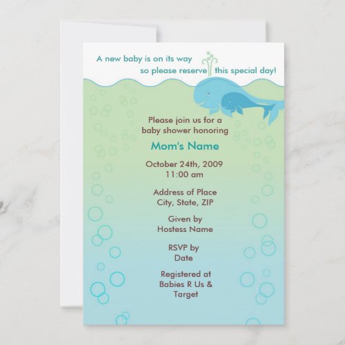 Swimming with Mama _ Baby Shower Invitation