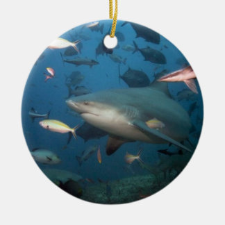 swimming with sharks ceramic ornament