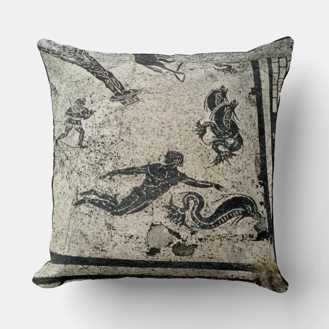 Swimming with the Dolphins, from the Frigidarium o Throw Pillow (Front)