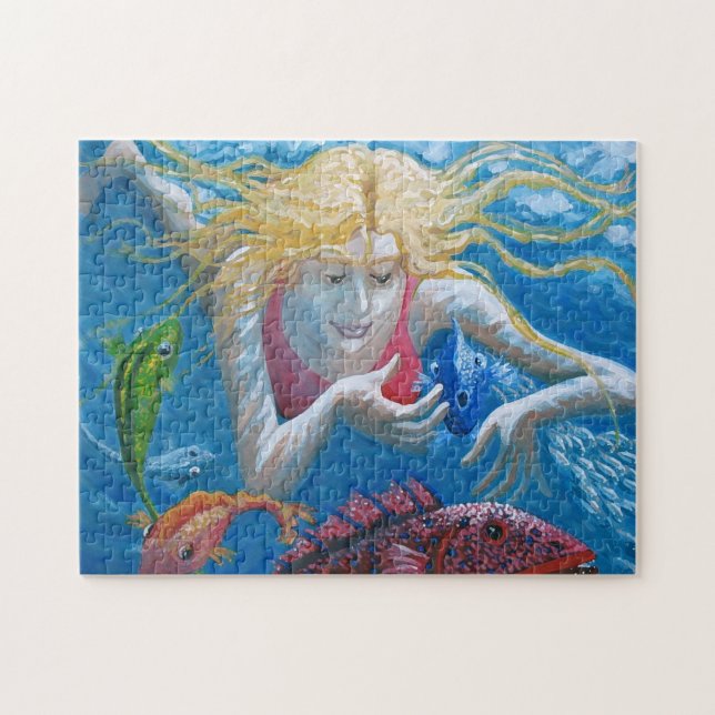 Swimming with tropical fish jigsaw puzzle (Horizontal)