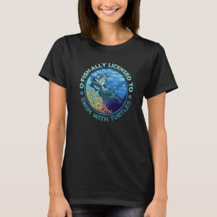 Swimming With Turtles Ocean Scuba Diving Marine Bi T-Shirt