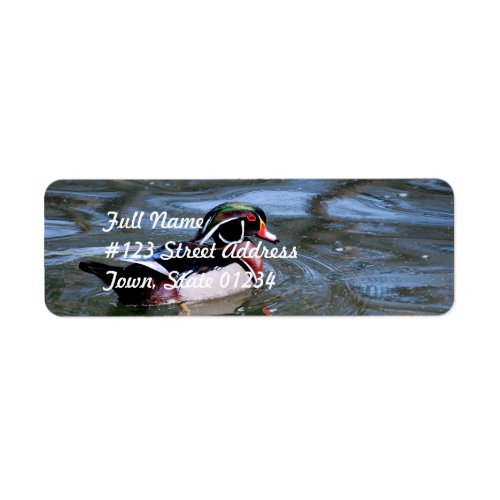 Swimming Wood Duck Label